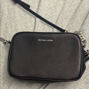 Black and silver crossbody